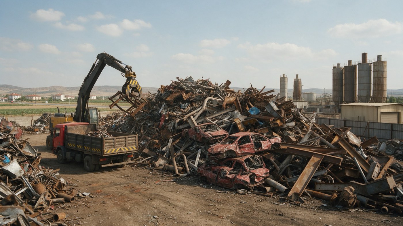 Kocaeli hurda metal deposu ve kepçeli kamyon
